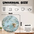 thumbnail image 2 of PU Leather Coasters for Drinks Bar Beer,Set of 6 with Holder,Round Housewarming Gift,Vintage Bicycle With Floral Basket On Wooden Background, 2 of 4