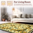 thumbnail image 2 of ODIKA 2'x3' Machine Washable Non-Slip Area Rug, Elegant Italian Inspired Scrollwork With Baroque Floral Elegance High Traffic Rug, Yellow, 166367, 2 of 7