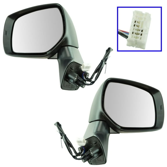 TRQ Exterior Power Mirror Black Smooth LH & RH Kit Pair for Subaru Forester New MRA04423