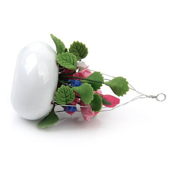 COSMOBETTY Dollhouse Miniature Potted Flowers Miniature Clay Rose Flower Pink Ceramic 1Set