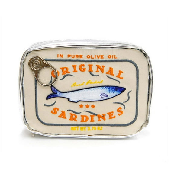 potrochi Canned Sardines Makeup Bag, Funny Sardine Tin Fish Cosmetic Bag, Creative Cute Makeup Bag Kawaii Pencil Case Pouch, Canned Sardines Style Toiletry Bag Cute Travel Bag
