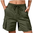 thumbnail image 2 of BUIGTTKLOP Cargo Shorts for Women Drawstring High Waisted Casual Shorts Wide Leg Pull on Outdoor Hiking Shorts with Pockets, 2 of 6