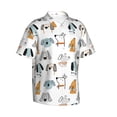 thumbnail image 3 of Xecao Puppy print Hawaiian shirt - a stylish short-sleeve button-down for men, perfect for casual beach and tropical outings., 3 of 9