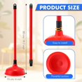 thumbnail image 2 of 12 Pack Toilet Plungers Bulk with 19.7 Inch Long Handle Force Suction Cup Rubber Plunger for Bathroom to Fix Clogged Toilets Drains (Red), 2 of 4