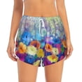 thumbnail image 2 of Goofa Spring Flower Seasonal Printed Women 2 in 1 Running Shorts,Quick Dry Athletic Workout Shorts,High Waisted Athletic Shorts with Liner Pockets-Small, 2 of 9