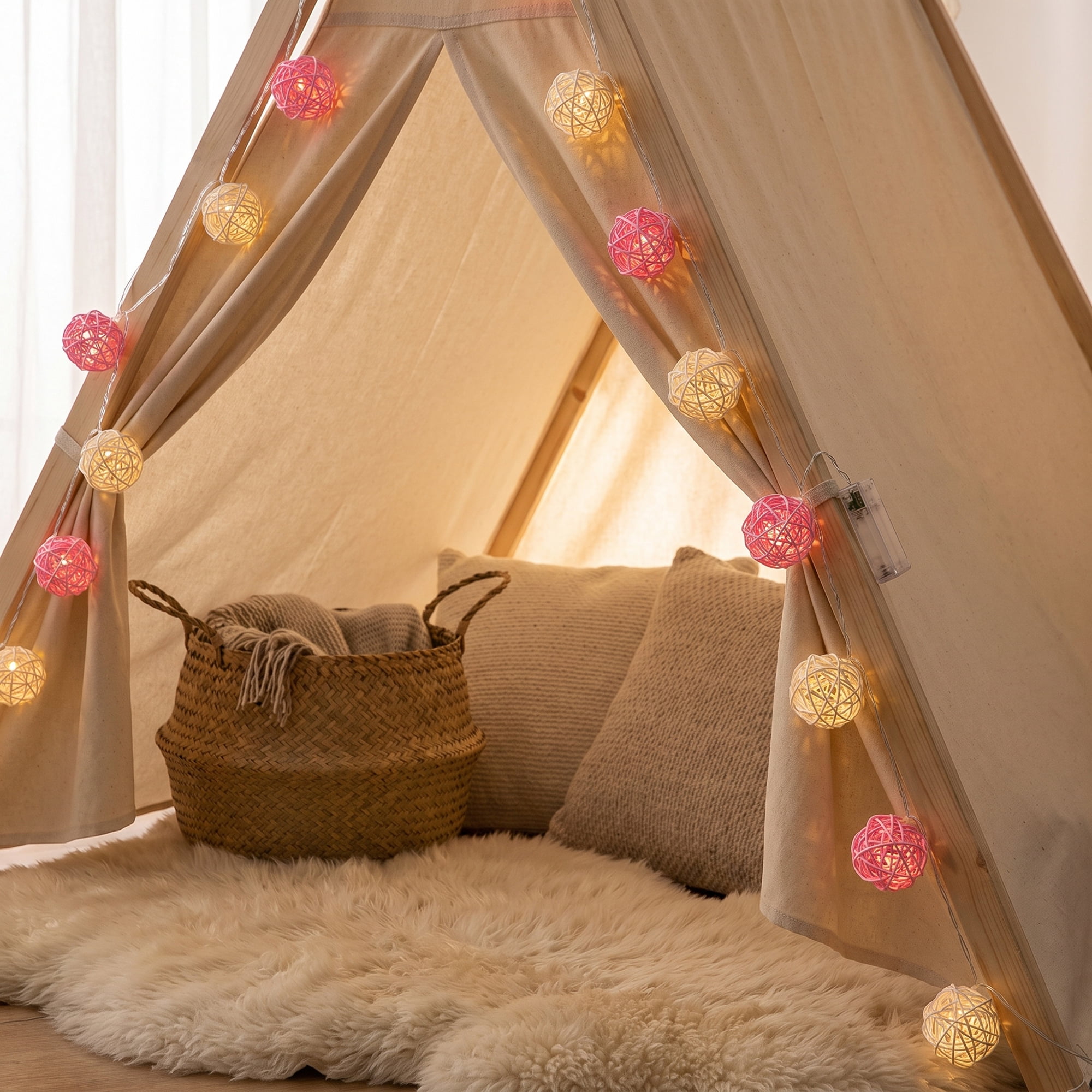 Unique Bargains Twinkle Lights for Home with Flexible Design 13.1 ft Pink Battery Operated