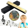 thumbnail image 4 of BLEEUS 24 Holes Portable Harmonica C Key Standard Harmonica Party Favors (Gold) Musical Instruments Supplies (Gold), 4 of 9