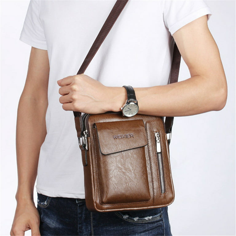Designer Leather Crossbody Bag for Men Bags Casual Man Messenger Bag Male  Sling Bag Fashion Business Shoulder Bag Luxury Brand