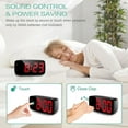 thumbnail image 4 of MINKUROW Alarm Clock Digital LED Clock Voice Control Snooze Time Temperature Display Night Mode Desktop Clocks, 4 of 7