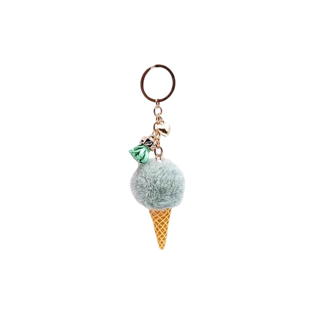 Yuarrent Bolsa de llaveros colgante mano de obra fina tamaño compacto multiusos exquisito vellón felpa coche ornamento decorativo atractivo Artesanía Verde Yuarrent HA074028-04