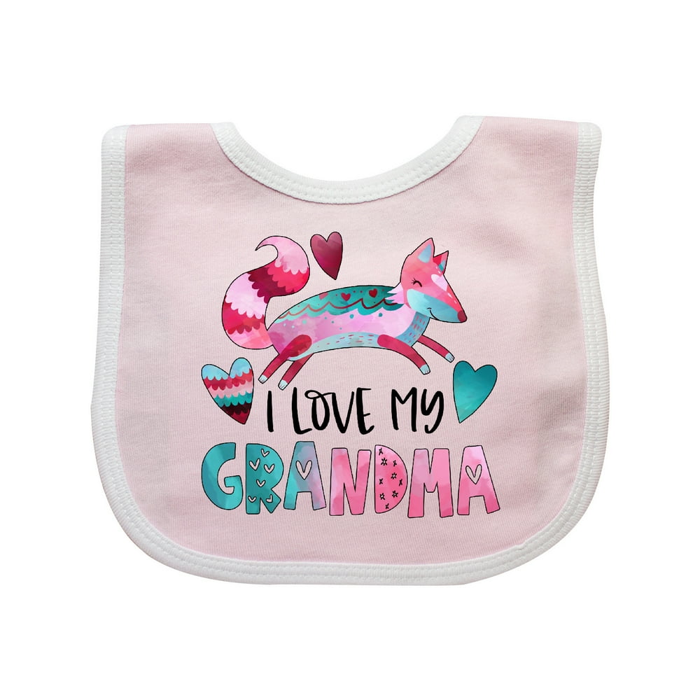 I Love My Grandma- Fox and Hearts Baby Bib - Walmart.com - Walmart.com