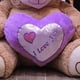 thumbnail image 4 of Oso Rechoncho Beige PELUCHERIA con corazon Morado, 4 of 5