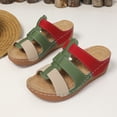 thumbnail image 6 of HomeDM Slip On Wedge Sandals for Women Open Toe Platform Summer Comfortable Beach Sandals, Beige Size 7, 6 of 7
