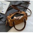 thumbnail image 4 of Municipal Suede Boston Barrel Bag Women Corduroy Boho Satchels Shoulder Bag Crossbody Purse Mini Top-handle Tote Handbag, 4 of 7