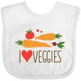 thumbnail image 3 of Inktastic I Love Heart Veggies Vegetables Healthy Food Boys or Girls Baby Bib, 3 of 4