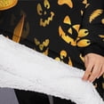 thumbnail image 3 of Oversized Wearable Blanket Hoodie,Halloween Spooky Jack O Lanterns Sherpa Blanket Hoodie with Super Pockets,Super Warm Fuzzy Pullover for Women & Men, 3 of 6
