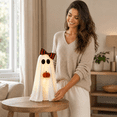 thumbnail image 4 of Light Up Ghost Halloween Decorations, 2 Piece Glowing Ghost Couple Figurines for Indoor Tabletop Decor, Halloween Party Decorations for Mantel, Shelf, Fireplace and Home Holiday Display, 4 of 9