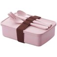 thumbnail image 1 of Bamboo Fiber Insulation Box Student Portable Lunch Box Single Layer Seal Lunch Box Gift Lunch Boxes (Color : Pink), 1 of 7