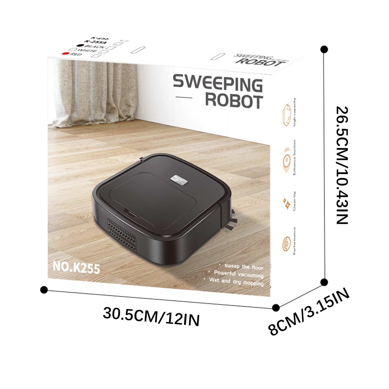 HBBKVI Rechargeable Vacuum Cleaner, Intelligent Sweeping Robot with Mop & Spray, Long Battery Life, Quiet Operation for Home Cleaning