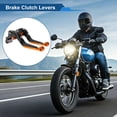 thumbnail image 2 of Palancas de freno y embrague cortas y largas para Kawasaki NINJA650R 2009-2016, palanca de freno ajustable de motocicleta, aleación de aluminio, mango negro con extremo naranja, 2 of 6
