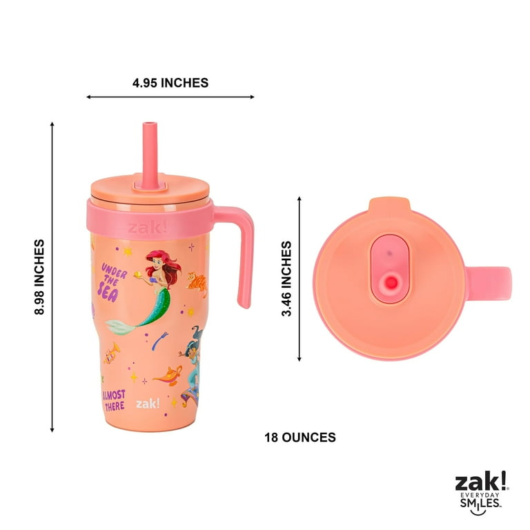 Zak Designs 18oz Princess Kids Straw Handle Vacuum Insulated