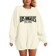 thumbnail image 5 of GEWSEY Womens Oversized Long Sleeve T Shirts Los Angeles California Graphic Tees Loose Fit Casual Crew Neck Tunic Tops (Beige, M), 5 of 5
