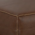 thumbnail image 5 of Simpli Home Simpli Home Brody Boho Square Pouf in Distressed Dark Brown Faux Leather, 5 of 6