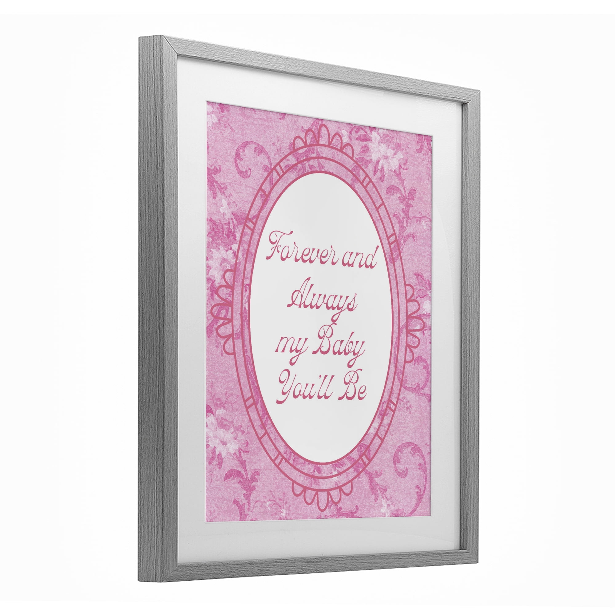 Stupell Industries Forever & Always My Baby Gray Framed Print Under Glass, design by Lil' Rue