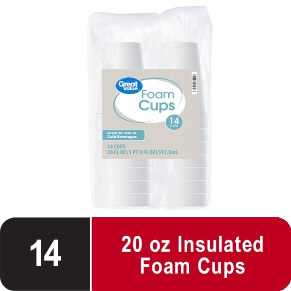 Great Value Foam Cups, 20oz, 14 count