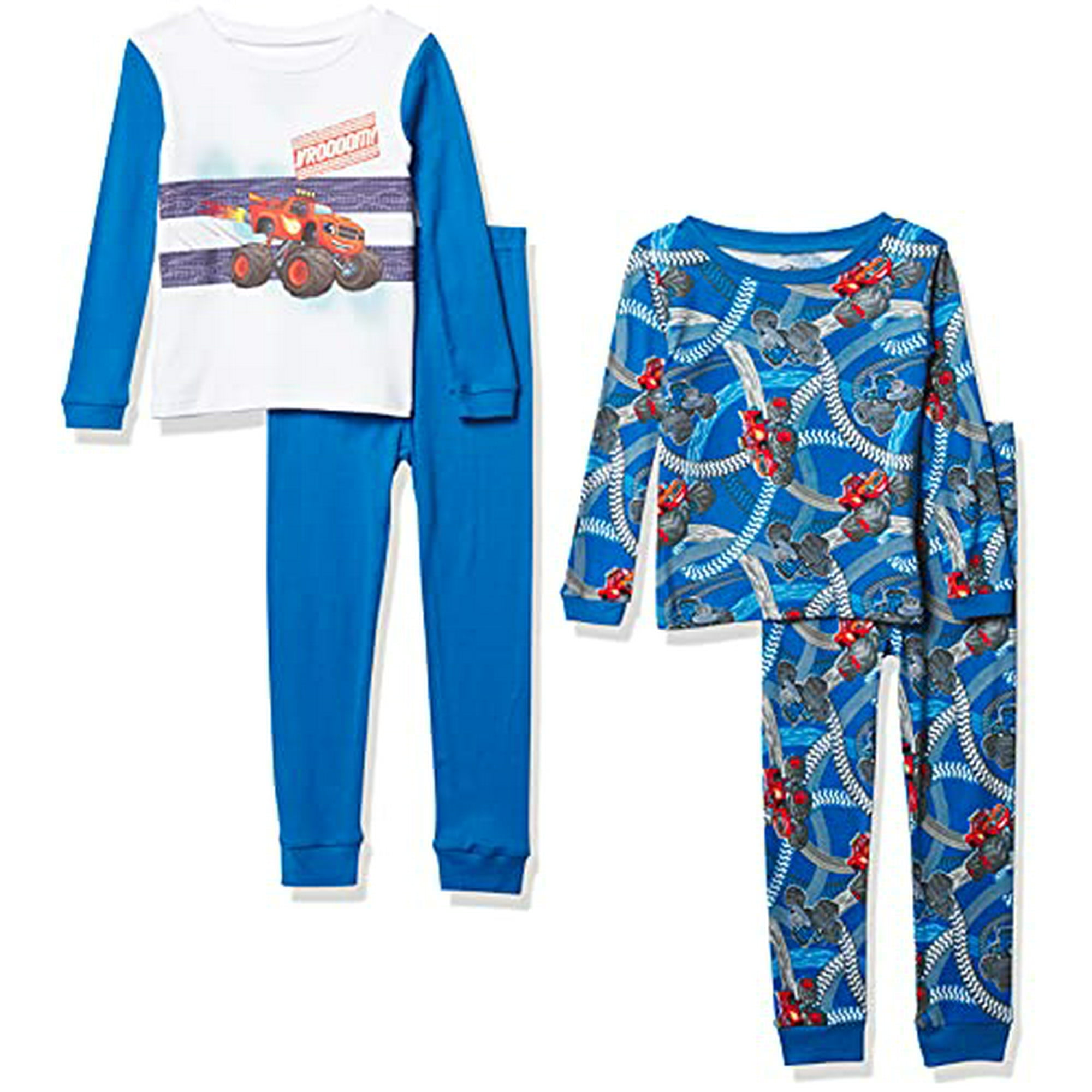 Blaze and the Monster Machines Toddler Boys 4 Piece Long Sleeve Pajama Set Blue 4T