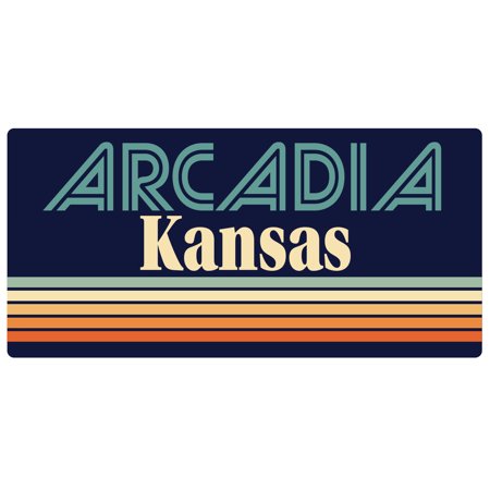 Arcadia Kansas 5 x 2.5-Inch Vinyl Decal Sticker Retro Design