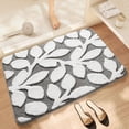 thumbnail image 5 of Aoznliie Bathroom Rugs, Leaf Pattern Soft Microfiber Bath Mat, 20x31 inch Non Slip Washable Absorbent Bath Rug for Bathroom,Gray, 5 of 6