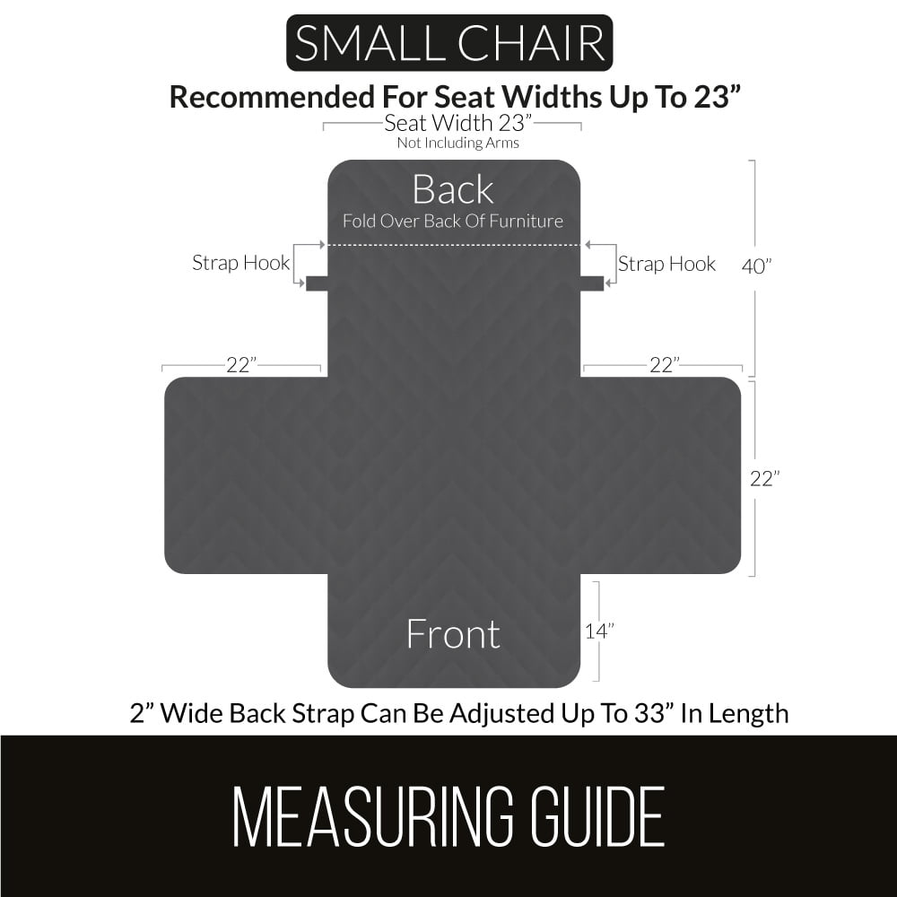 Sofa Shield Chair Slip Cover with Strap, Large Cushion Protector for 23" Seat, Chocolate Beige