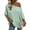 Green, variant on Linen Off Shoulder Top for Women Raglan Sleeve Casual Shirt Loose Fit Vacation Beach Summer Tops, Khaki S