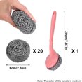 thumbnail image 2 of HUSERYT Stainless Steel Scouring Sponge Scraping Sponge 20 PCS Heavy Duty Steel Wool Sponge Scouring Sponge Kitchen Cleaner Metal Sponge Cleaning With 1 Reusable Handle Quick Cleaning, 2 of 5