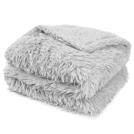 PetAmi Waterproof Dog Blanket for Small Medium Dogs Calming Fleece Cat Blanket Couch Protector Washable Sherpa Faux Fur Pet Throw for Puppy Soft Reversible 29x40 Light Gray