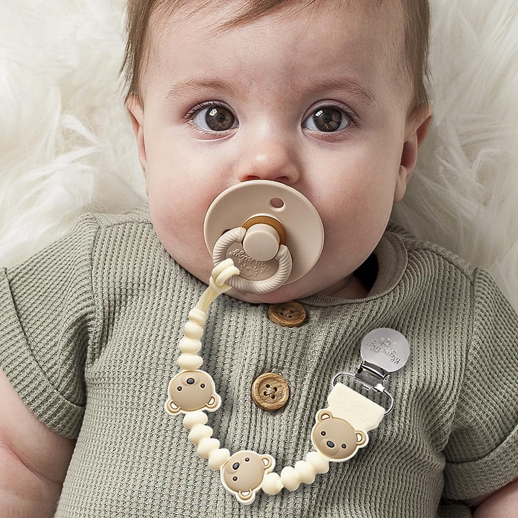 Itzy Ritzy Itzy Paci Strap Plus™ Taupe Bears