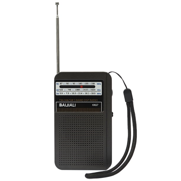 Radio Vintage Dos Bandas Radio Portátil Retro Amazon (KK67 Negro)