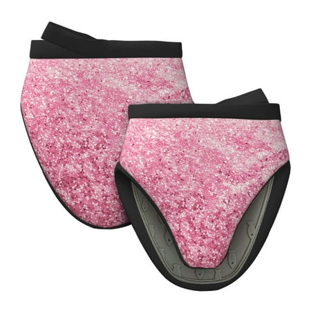 

Vsdgher Pink Glitter Non-Slip Mini Oven Mitt Set Short Oven Mitts for Baking Grilling Barbecue Microwave 5.9 x5.9 in