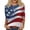Dark Blue, variant on Women's 4th of July Crew Neck 3/4 Length Sleeve Top with Star Print Loose Fit Pattern T Shirt Red XL