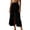 Skirt - Black, variant on Maqroz Boho Skirts for Women Casual Midi Button Down Front Tiered Ruffle Flared Elastic Waist A-Line Vintage Swing Picnic Apparel