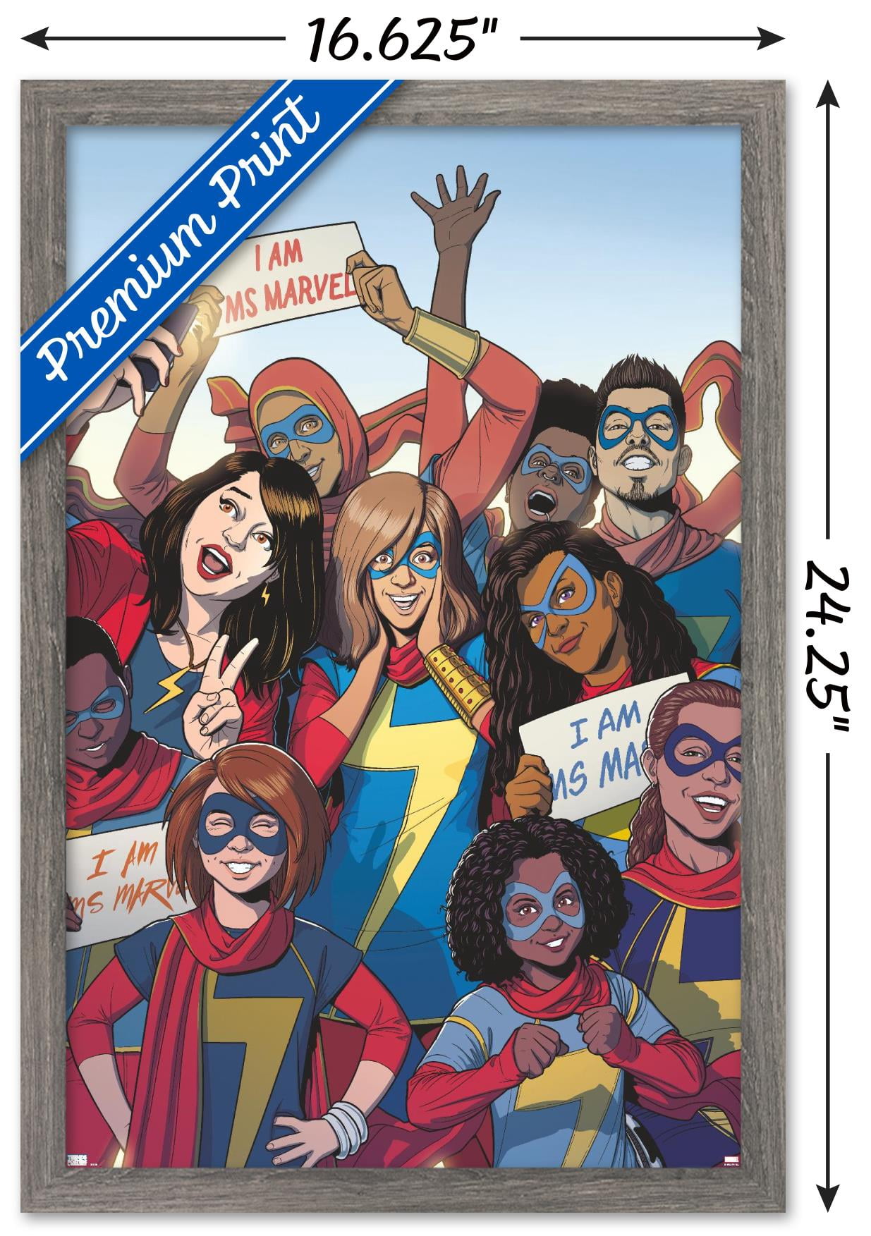 Marvel Comics - Ms. Marvel - Ms. Marvel #37 Wall Poster, 14.725" x 22.375", Framed