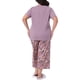thumbnail image 3 of Conjunto de pijama de dos piezas para mujer Agnes Orinda, talla grande, con camisetas de manga corta y pantalones, patrón impreso, color púrpura, talla 4X, 3 of 6