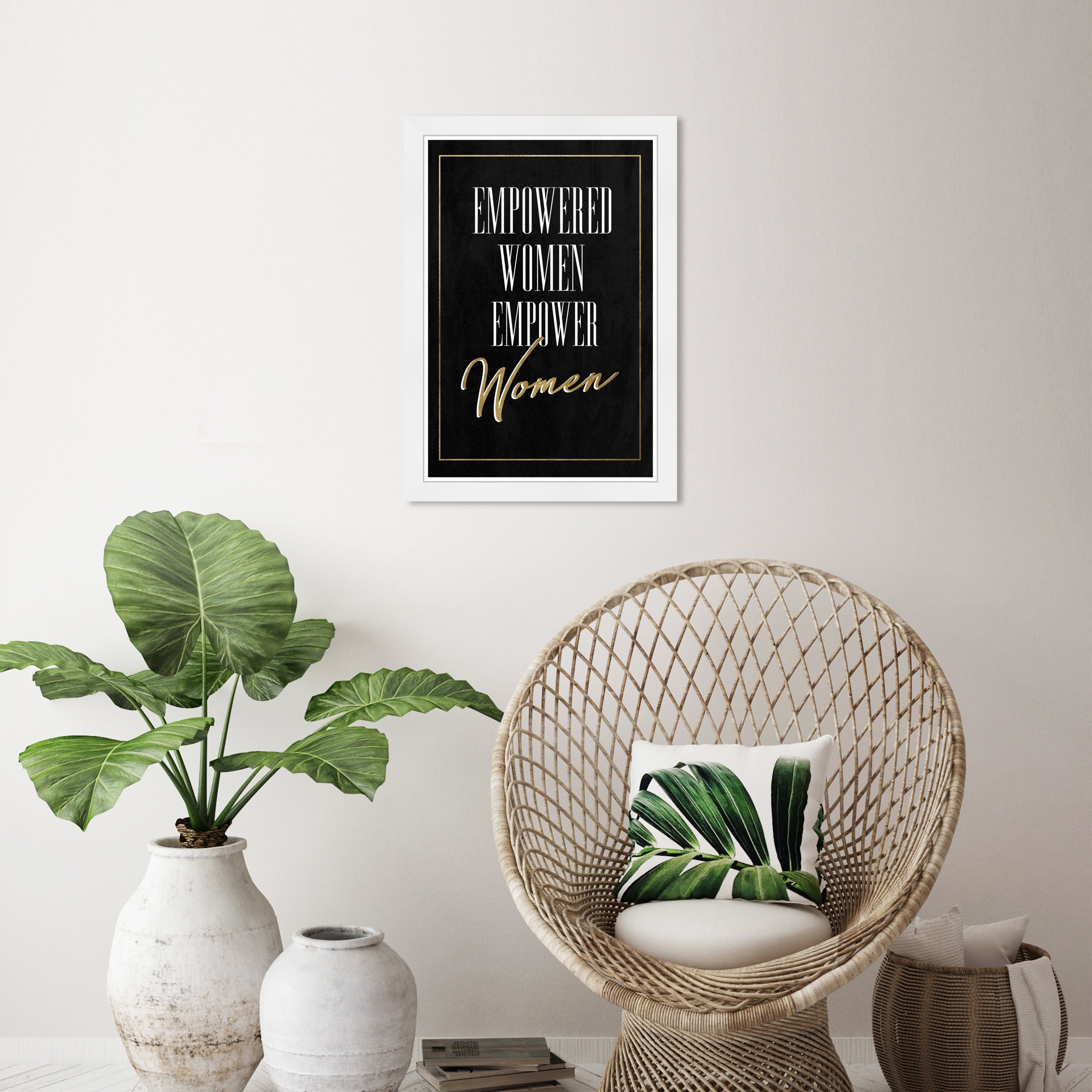 Wynwood Studio Prints Empowered Women Typography and Quotes Empowered Women Quotes and Sayings Wall Art Canvas Print Black Metallic Gold 13x19