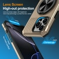 thumbnail image 7 of for iPhone 13 Pro Rugged Case with Stand, Secure Ring Holder, Compatible with Mag-Safe, Heavy Duty Shockproof Drop Resistant Hybrid Protection Phone Cover for iPhone 13 Pro, Gold, 7 of 7