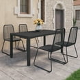 thumbnail image 1 of vidaXL 5 Piece Garden Dining Set PVC Rattan Black, 1 of 5