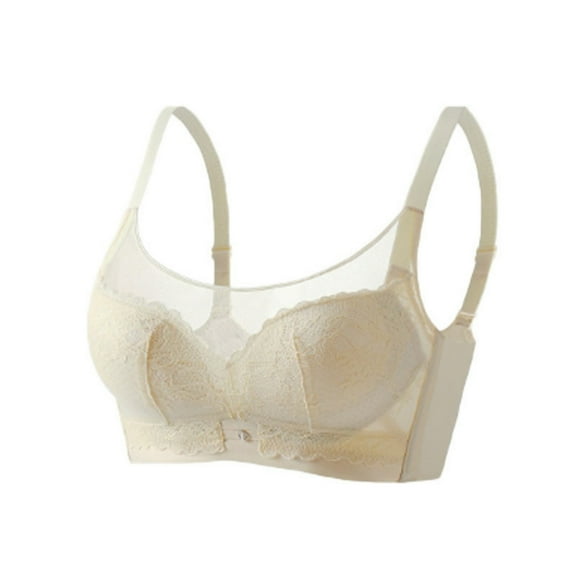 Jalioing Women's Mesh Bra Wireless Push Up Breathable Everyday Bra Adjustable Supportive Bralettes for Women