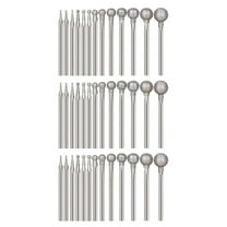 39 Pcs Ball Shape Diamond Burr Diamond Mounted Grinding Burs Stone Carving Set with 3/32 Inch Mandrel for Rotary Tools