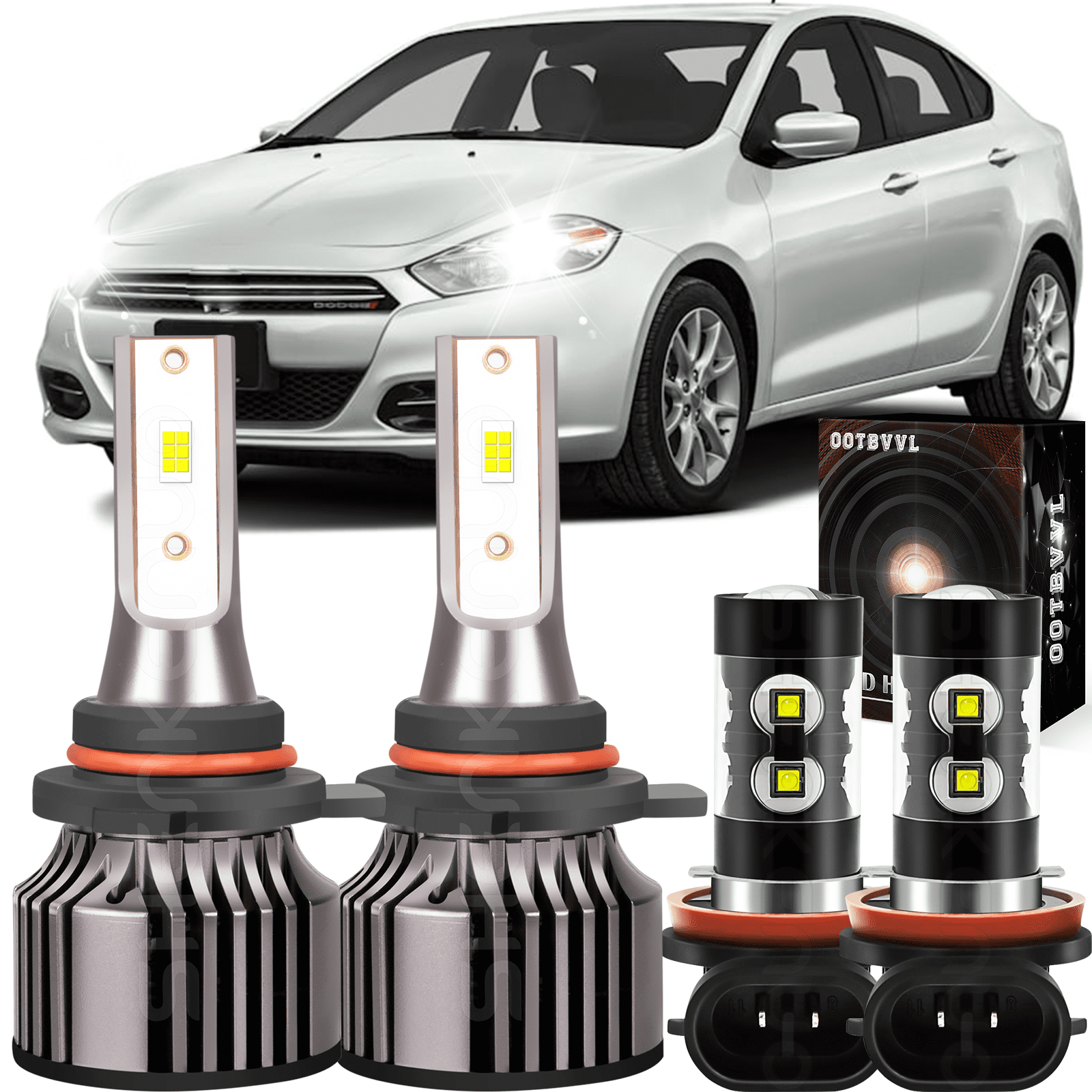 OOTBVVL For Dodge Dart 2013 2014 2015 LED Headlight Bulbs 6K High&Low
