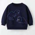 thumbnail image 2 of CYRBOKO Boys Sweatshirts, Crew Neck Long Sleeve Vacation Cotton Grils Clothes Dark Blue Size 5-6 T, 2 of 6